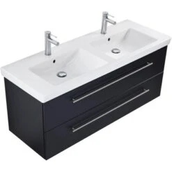 Villeroy & Boch Doppel-Waschplatz 130 Cm Subway 2.0 Anthrazit Seidenglanz -Wenko Verkäufe ay anthrazit seidenglanz 4 1