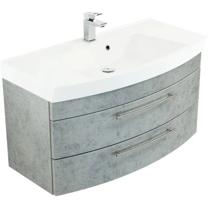 Posseik Waschplatz Luna 100,5 Cm Beton 1 Posseik Waschplatz Luna 100,5 Cm Beton