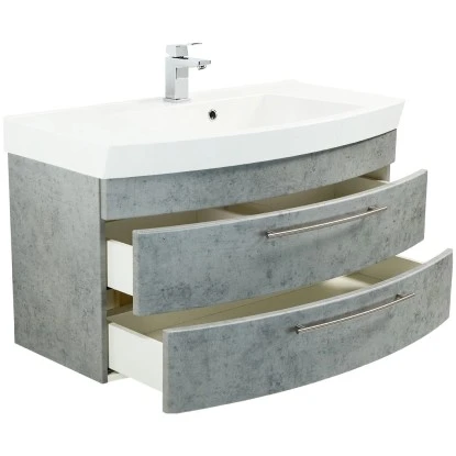 Posseik Waschplatz Luna 100,5 Cm Beton 4 Posseik Waschplatz Luna 100,5 Cm Beton – Bild 4