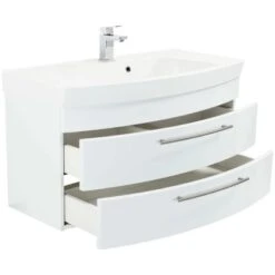 Posseik Waschplatz Luna 100,5 Cm Weiß Hochglanz -Wenko Verkäufe badmoebel luna 100 weiss 4