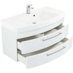 Posseik Waschplatz Luna 100,5 Cm Weiß Hochglanz -Wenko Verkäufe badmoebel luna 100 weiss 5