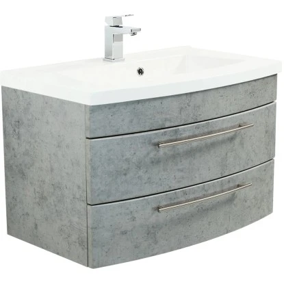 Posseik Waschplatz Luna 82 Cm Beton 2 Posseik Waschplatz Luna 82 Cm Beton – Bild 2