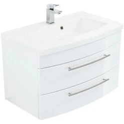 Posseik Waschplatz Luna 82 Cm Weiß Hochglanz