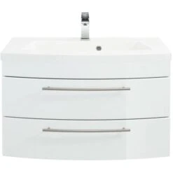 Posseik Waschplatz Luna 82 Cm Weiß Hochglanz -Wenko Verkäufe badmoebel luna 80 weiss 3