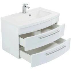 Posseik Waschplatz Luna 82 Cm Weiß Hochglanz -Wenko Verkäufe badmoebel luna 80 weiss 4