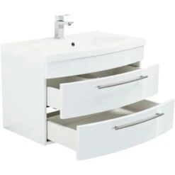 Posseik Waschplatz Luna 82 Cm Weiß Hochglanz -Wenko Verkäufe badmoebel luna 80 weiss 5