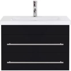 Posseik Waschplatz 70 Cm Vela SlimLine Schwarz 2-teilig