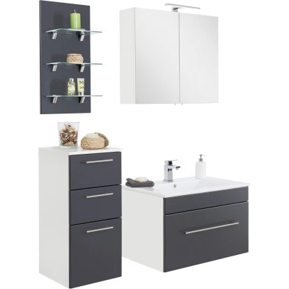 Posseik Badmöbel-Set Viva 75 Cm Anthrazit Seidenglanz 4-teilig 3 Posseik Badmöbel-Set Viva 75 Cm Anthrazit Seidenglanz 4-teilig – Bild 3