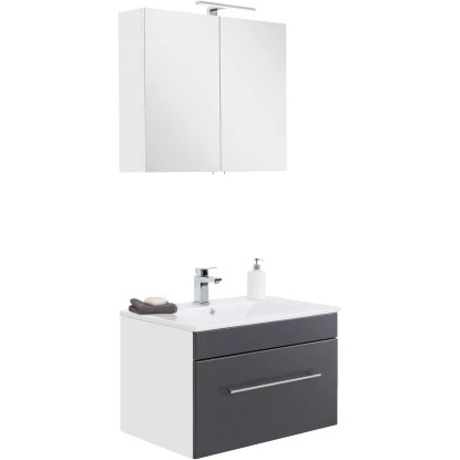 Posseik Badmöbel-Set Viva 75 Cm Anthrazit Seidenglanz 2-teilig 3 Posseik Badmöbel-Set Viva 75 Cm Anthrazit Seidenglanz 2-teilig – Bild 3