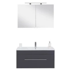 Posseik Badmöbel-Set Viva 100 Cm Anthrazit Seidenglanz 2-teilig -Wenko Verkäufe ig anthrazit seidenglanz 2 1