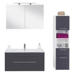 Posseik Badmöbel-Set Viva 100 Cm Anthrazit Seidenglanz 3-teilig 12 Posseik Badmöbel-Set Viva 100 Cm Anthrazit Seidenglanz 3-teilig -Wenko Verkäufe ig anthrazit seidenglanz 2