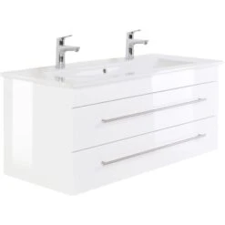 Villeroy & Boch Doppel-Waschplatz 120 Cm Venticello Weiß Hochglanz
