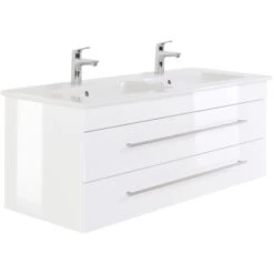 Villeroy & Boch Doppel-Waschplatz 130 Cm Venticello Weiß Hochglanz