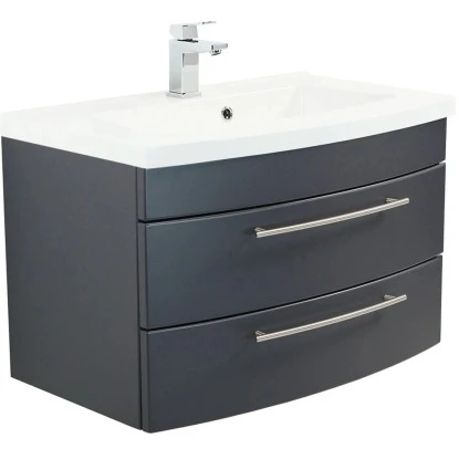 Posseik Waschplatz Luna 82 Cm Anthrazit Seidenglanz 2 Posseik Waschplatz Luna 82 Cm Anthrazit Seidenglanz – Bild 2