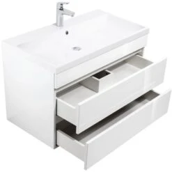 Posseik Waschplatz Amilia 90 Cm Weiß Hochglanz -Wenko Verkäufe rifflosen schubladen 500 2 1